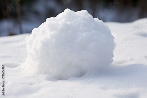a snowball on a snowy heap. Generative AI