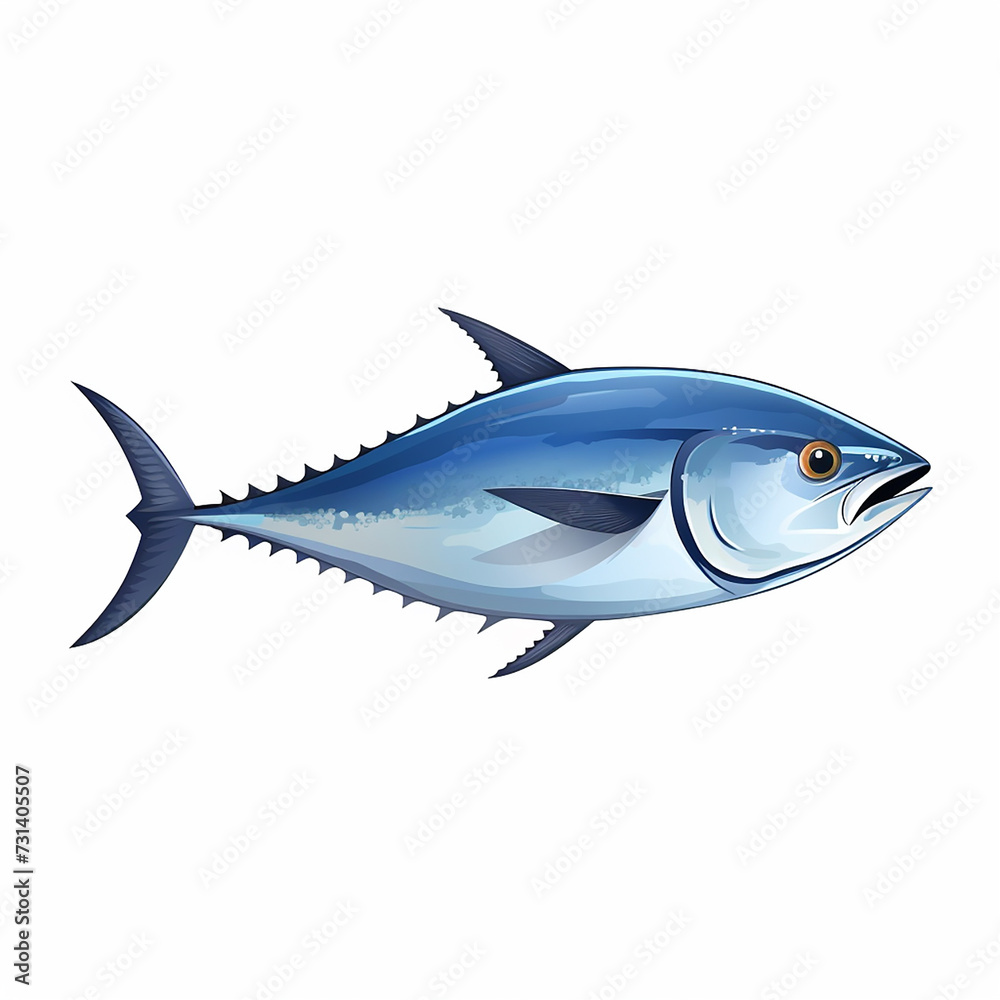 Illustration of tuna on a white background. Illustration of tuna on a white background.