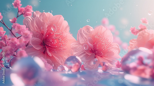 pink blossom in spring, spring background