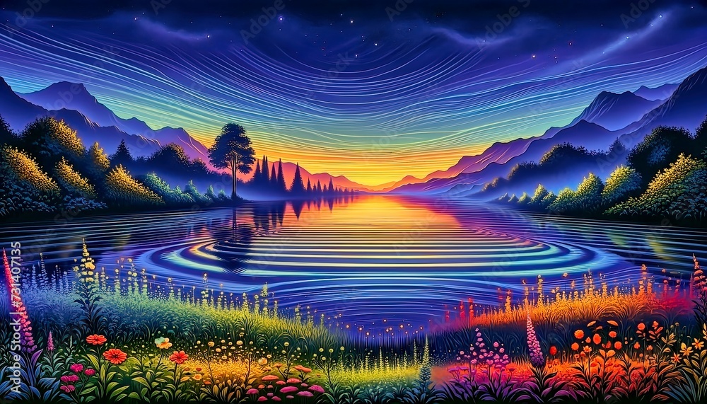 Fototapeta premium landscape with mountains