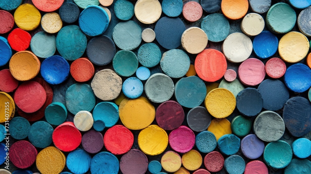 Playful arrangement of colorful textured dots resembling speckled stones, adding whimsical charm. Ai Generated Playful arrangement of colorful textured dots resembling speckled stones, adding whimsical charm. Ai Generated