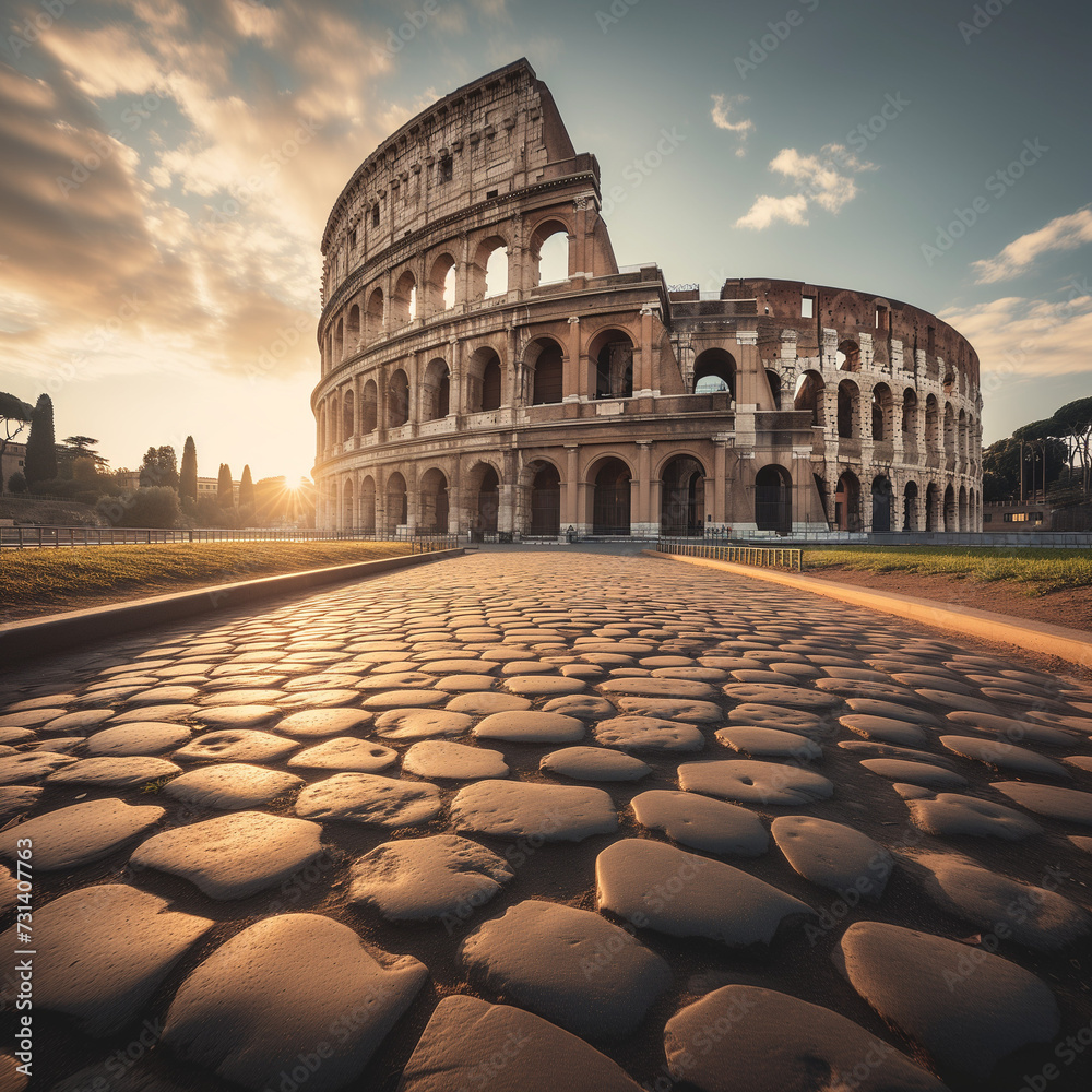 Sunset at the Colosseum in Rome, Italy - Ancient Landmarks