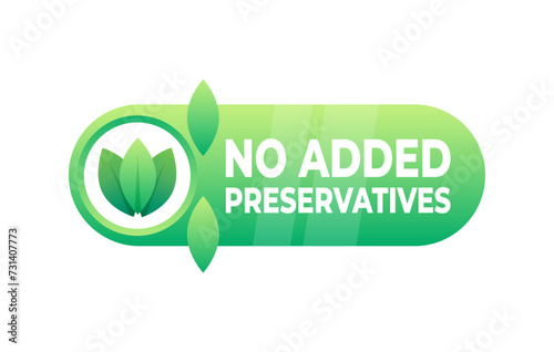 Clean eating assurance with no added preservatives badge and leaf icon for health-focused foods