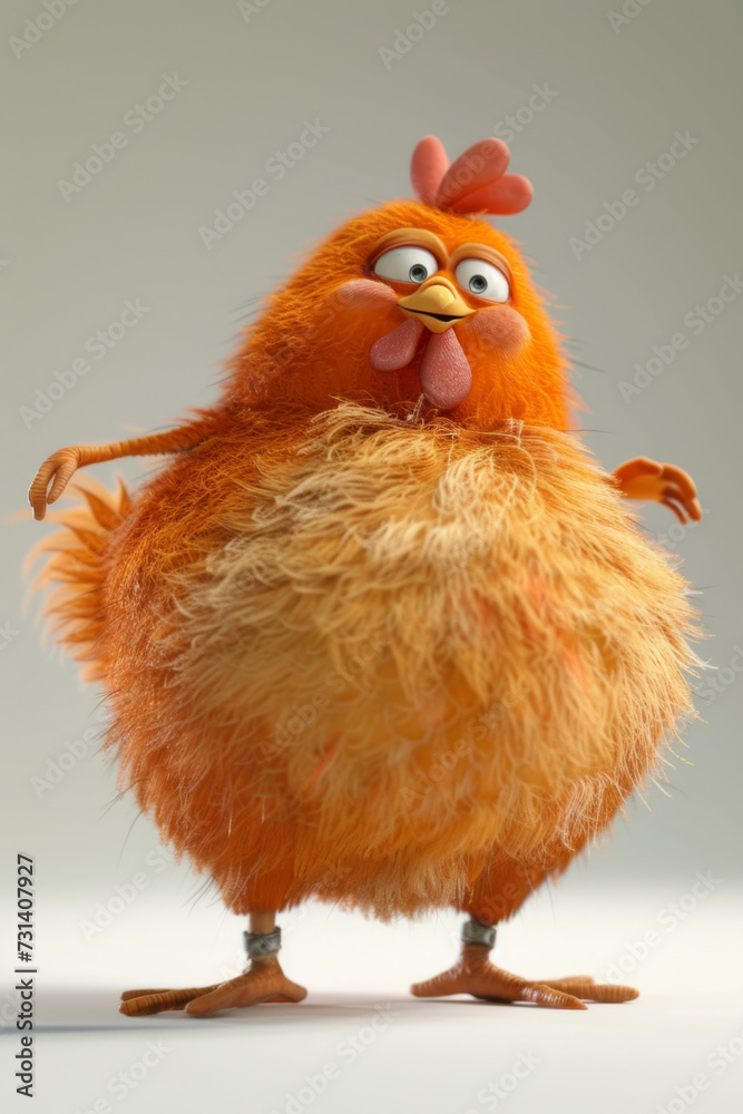 Obraz premium Chubby cute furry chicken.