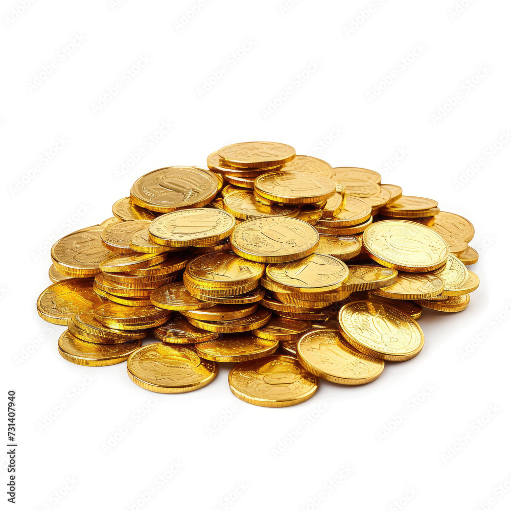 Shiny gold treasure coins, gleaming bounty for adventures. Pirate's allure, Ai Generated. Shiny gold treasure coins, gleaming bounty for adventures. Pirate's allure, Ai Generated.