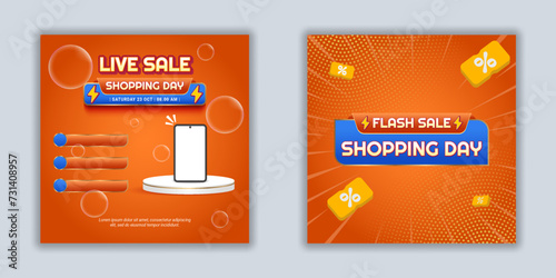 Make your sales pop with vibrant orange social media designs! Perfect for businesses wanting to highlight discounts, engage audiences, and drive more clicks. Editable text