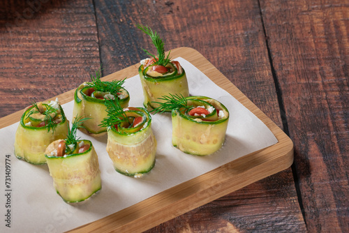 Greek cucumber roll ups