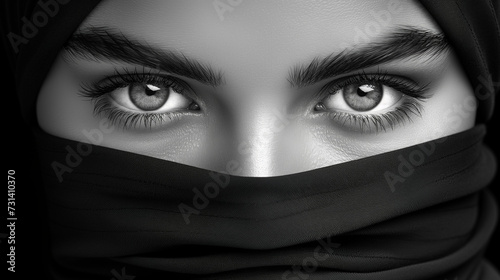 Beautiful eyes gazing at you from behind a burka