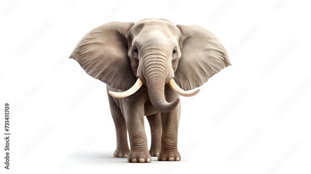 Fototapeta premium Chuckling elephant with a joyful expression, spreading happiness.