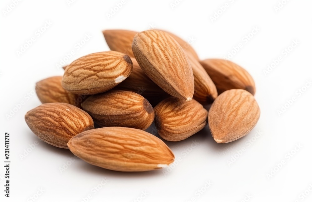 almond nuts isolated on white background close up almond nuts isolated on white background close up