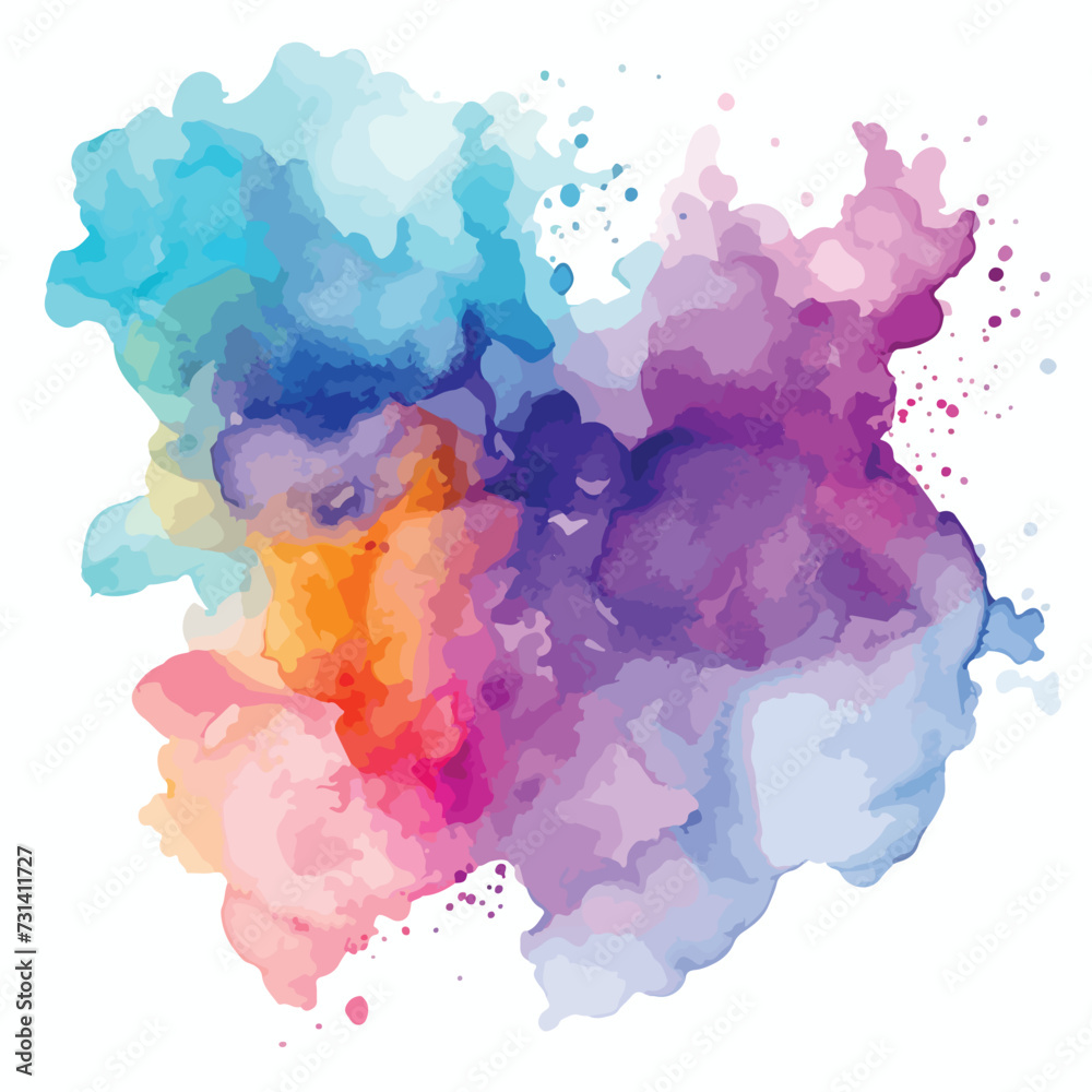 Colorful abstract watercolor texture stain.