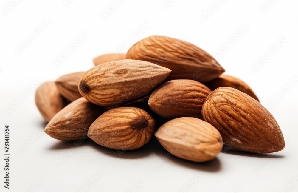 almond nuts isolated on white background close up almond nuts isolated on white background close up