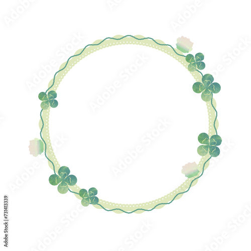 Illustration of four leaf clover frame