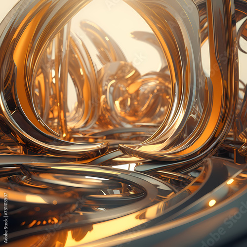 Abstract 3D render of futuristic shapes.