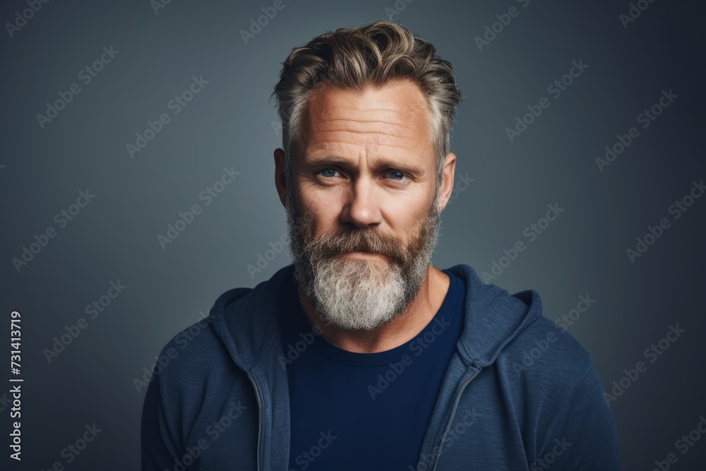Portrait of a handsome mature man in casual clothes. Men's beauty, fashion.
