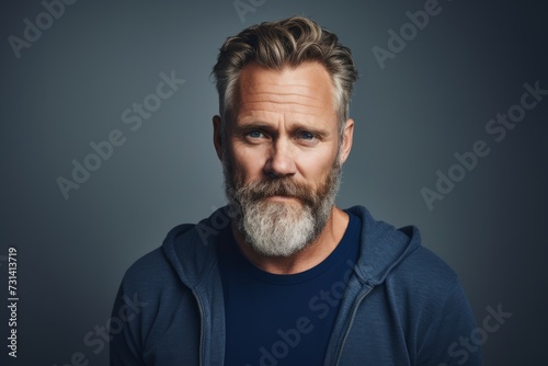 Portrait of a handsome mature man in casual clothes. Men's beauty, fashion.