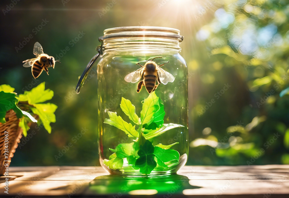 Bee in a honeypot Bee in a honeypot