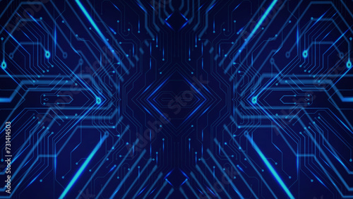 Mechatronic style Digital Background , Digital Circuit board background, Digital Wireframe Data background, Data Storage, Digital Blue Abstract Background, Data Engineering Circuit  photo