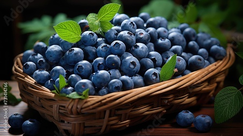 Wallpaper Mural realistic fresh blueberries with black and blur background Torontodigital.ca
