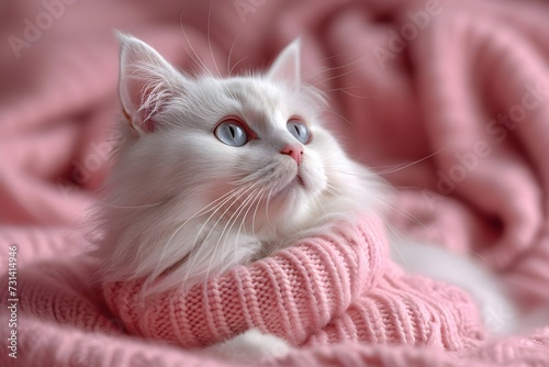 白い猫のクローズアップ写真
