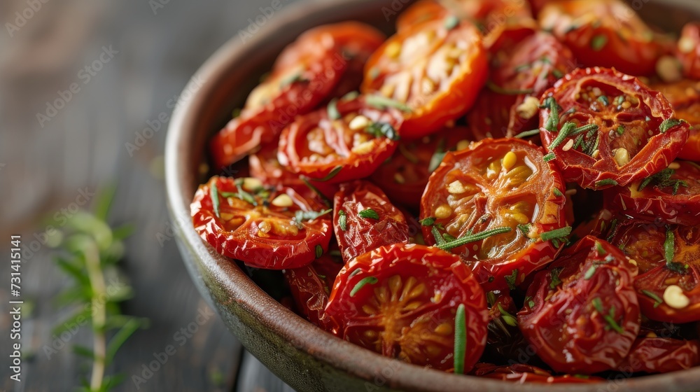Each sun-dried tomato is carefully arranged to ensure clarity and visibility. without shadows or reflections obscuring its natural appearance Each sun-dried tomato is carefully arranged to ensure clarity and visibility. without shadows or reflections obscuring its natural appearance