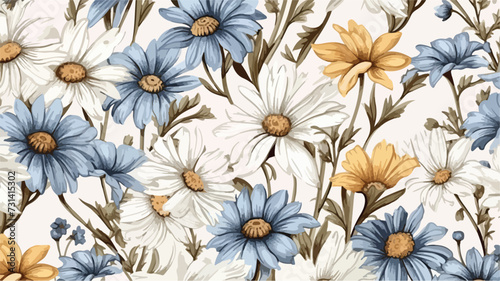 Floral seamless pattern with wild flowers. #731415302
