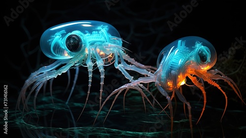 Bioluminescent robotic fauna nature © Gefo