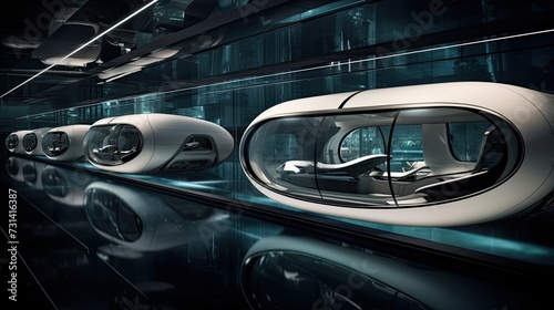 Floating hyperloop pods © Gefo