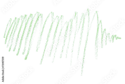 green pencil strokes isolated on transparent background