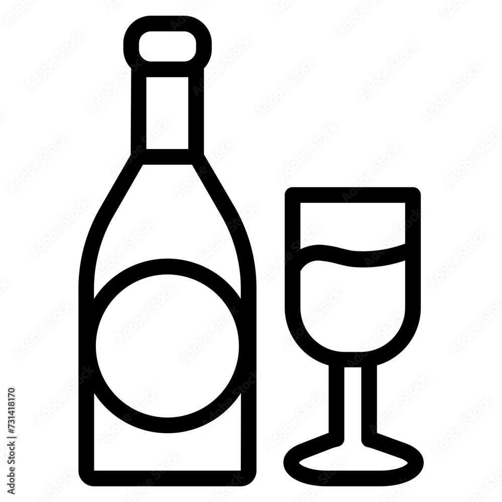 Champagne line icon Champagne line icon