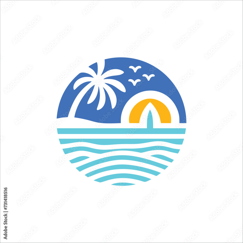 Logo beach and yacht 