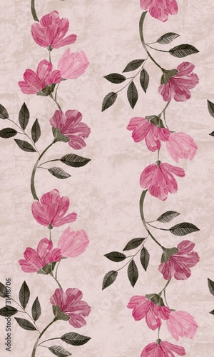 Beautiful pink watercolour floral texture background 