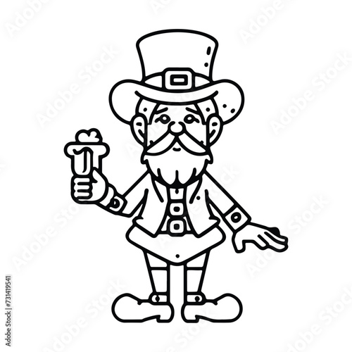 Wallpaper Mural Cartoon leprechaun character with shamrock leaf Torontodigital.ca