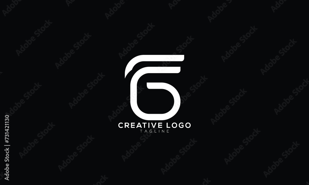 FG GF Abstract initial monogram letter alphabet logo design