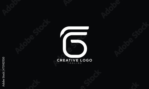 FG GF Abstract initial monogram letter alphabet logo design