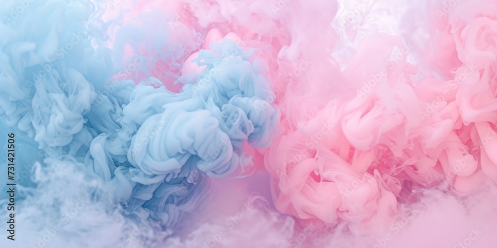 digital backdrop pink and light blue smoke