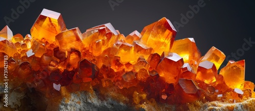 A sample of wulfenite crystal mineral found in quartz and granite. photo