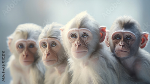 Image of Evolution of monkeys to Classic style photo
