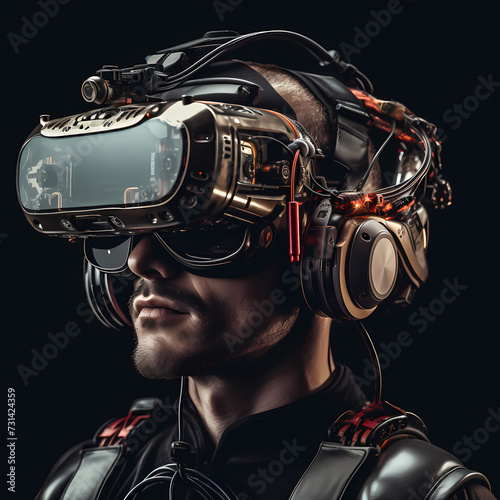Virtual reality headset transforming reality.