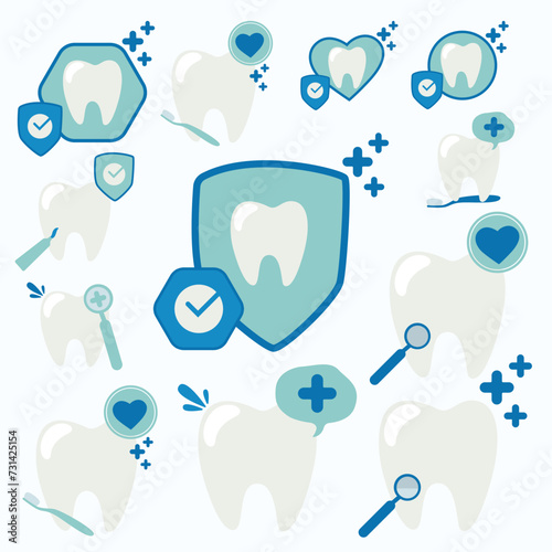set of tooth icons