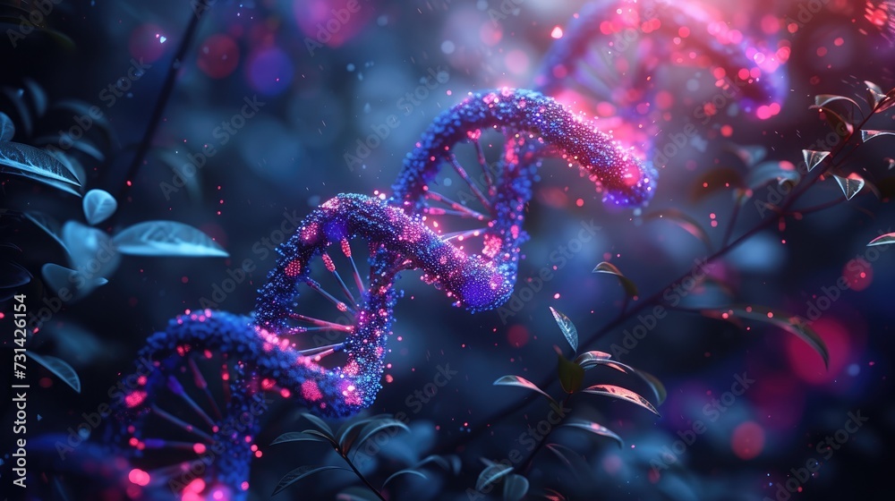 Colorful Background with human dna spiral in violet and blue colors. vibrant illustration Colorful Background with human dna spiral in violet and blue colors. vibrant illustration