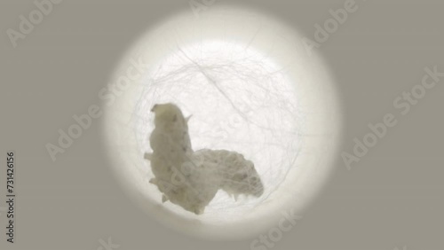 Time lapse silkworm 03 : x24 high-speed , Time lapse of silkworm making cocoon.