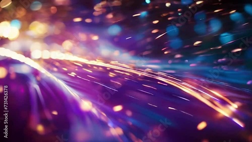 Luminous trails of bokeh lights resemble the movement of gentle winds.