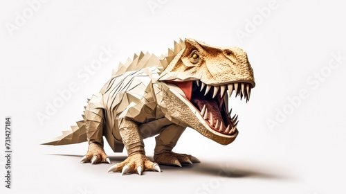 An intricate 3D paper model of a ferocious Tyrannosaurus rex © Алла Морозова