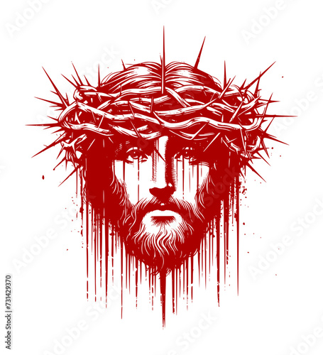 crown of thorns of jesus christ - red on transparent background (artwork 7)