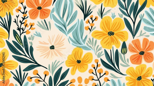 Simple seamless pattern of hand-drawn gouache © iclute