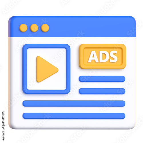 Web Ads 3D Icon