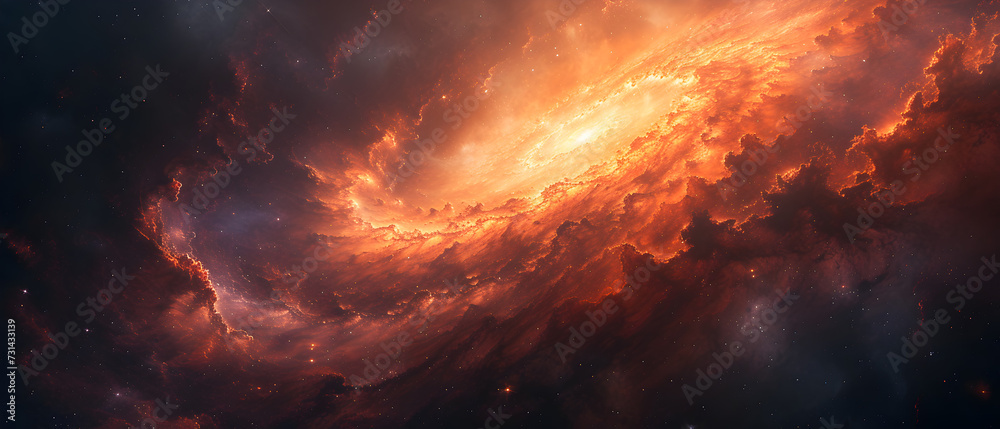 Space Nebula with colorful Whirls and dramatic lightning, deep space background wallpaper Space Nebula with colorful Whirls and dramatic lightning, deep space background wallpaper