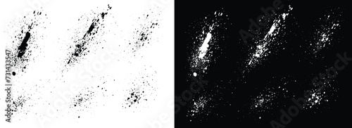 Set of criminals hand-drawn grungy black and white brush stroke dripping blood banner vector. Set of ink texture splatters brush stroke