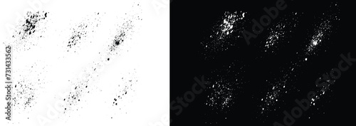 Set of black and white paint ink brush stroke bleeding vector background. ink abstract texture paint background